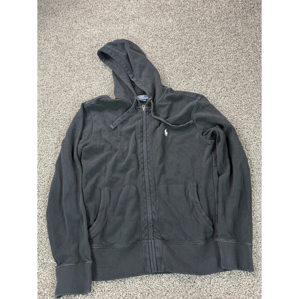 Polo Ralph Lauren Full Zip Hoodie Size Medium Black